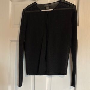 Banana Republic Black Sheer metallic cardigan size XS